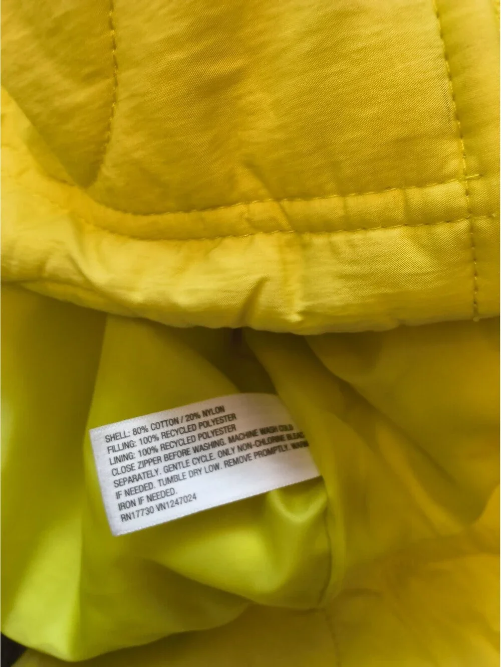 Universal Thread Women's Neon Yellow Quilted Puffer Jacket Cotton Size M